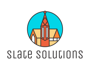 Colorful Cathedral Structure logo design