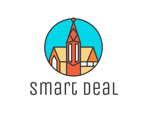 Colorful Cathedral Structure logo design