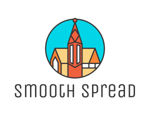 Colorful Cathedral Structure logo design