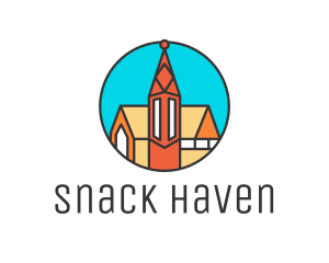 Colorful Cathedral Structure logo design