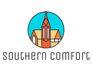 Colorful Cathedral Structure logo design