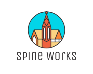 Colorful Cathedral Structure logo design