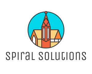 Colorful Cathedral Structure logo design