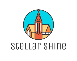 Colorful Cathedral Structure logo design