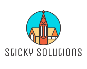 Colorful Cathedral Structure logo design