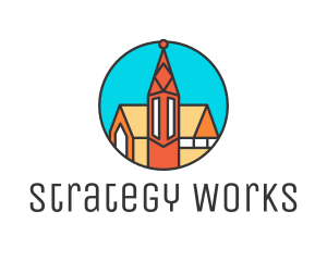 Colorful Cathedral Structure logo design