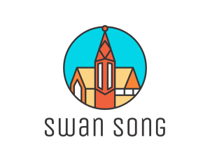 Colorful Cathedral Structure logo design