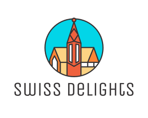 Colorful Cathedral Structure logo design