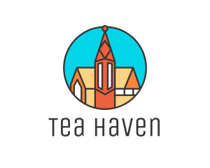 Colorful Cathedral Structure logo design