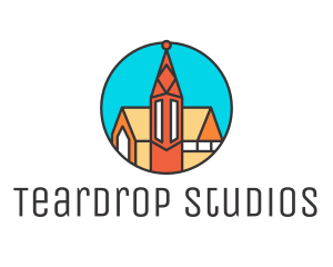 Colorful Cathedral Structure logo design