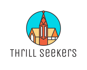 Colorful Cathedral Structure logo design