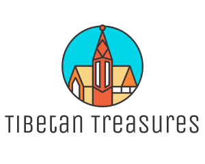 Colorful Cathedral Structure logo design