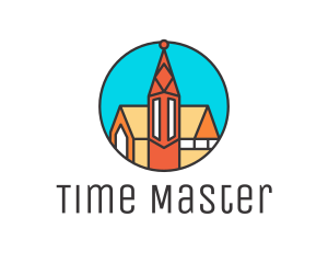 Colorful Cathedral Structure logo design