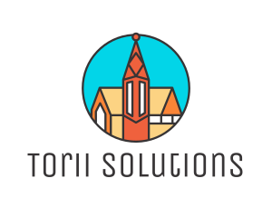 Colorful Cathedral Structure logo design