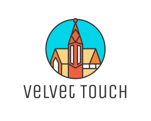 Colorful Cathedral Structure logo design