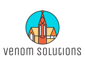 Colorful Cathedral Structure logo design