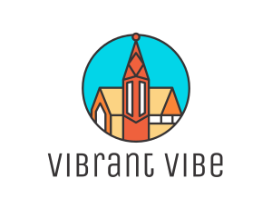 Colorful Cathedral Structure logo design