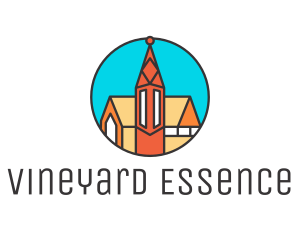 Colorful Cathedral Structure logo design