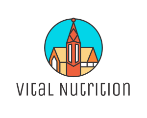 Colorful Cathedral Structure logo design