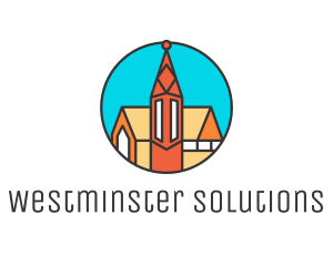 Colorful Cathedral Structure logo design