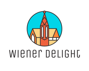 Colorful Cathedral Structure logo design