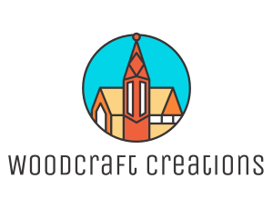 Colorful Cathedral Structure logo design