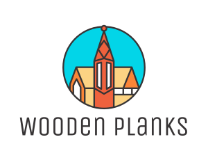 Colorful Cathedral Structure logo design