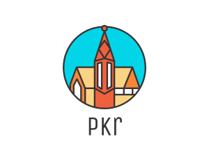 Colorful Cathedral Structure logo design