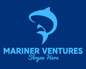 Blue Marine Fish logo design