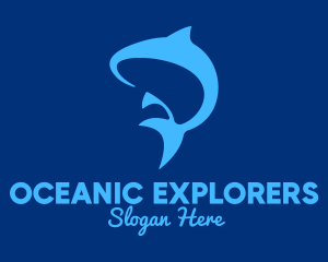 Marine Biology - Blue Marine Fish logo design