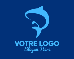 Aquarium - Blue Marine Fish logo design