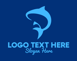Shark - Blue Marine Fish logo design