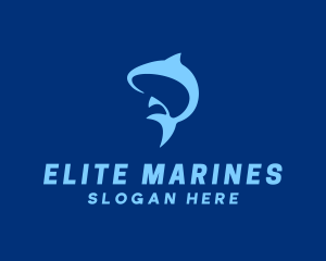 Blue Marine Fish logo design