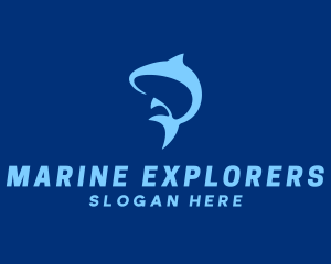 Blue Marine Fish logo design