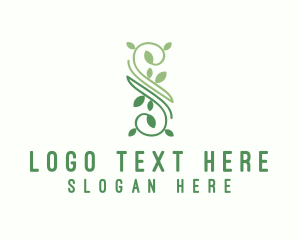 Vegan - Natural Vine Letter S logo design