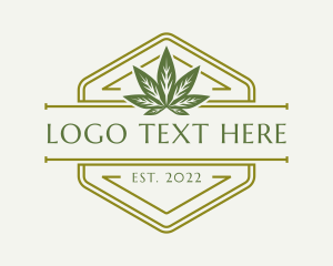 Marijuana - Hexagon Hemp Badge logo design