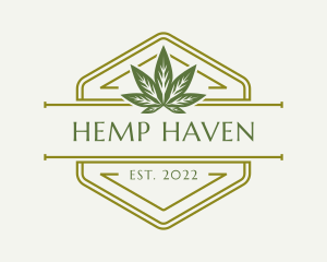 Hexagon Hemp Badge logo design