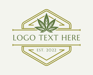 Drug - Hexagon Hemp Badge logo design