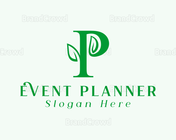 Natural Leaf Letter P Logo