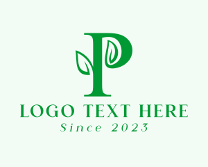 Letter P - Herbal Gardening Letter P logo design