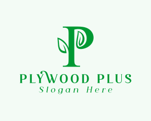 Natural Leaf Letter P logo design