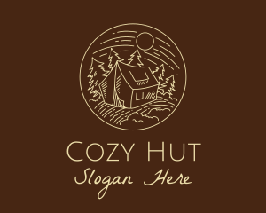 Hut - Forest Camp Tent logo design