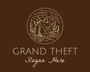 Glamping - Forest Camp Tent logo design