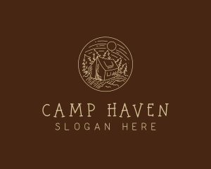 Forest Camp Tent  logo design