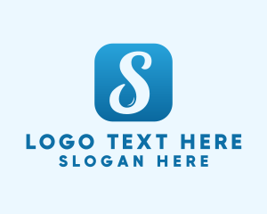 Water - Liquid Droplet Letter S logo design