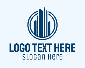 Downtown - Urban Skyscraper Circle logo design