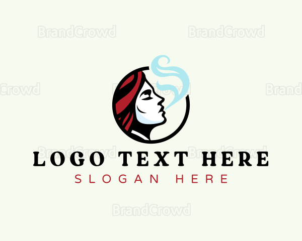 Cigar Lady Smoking Logo