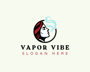 Cigar Lady Smoking logo design