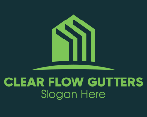 Gutter - Green Home Realtor logo design