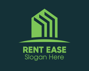 Renting - Green Home Realtor logo design